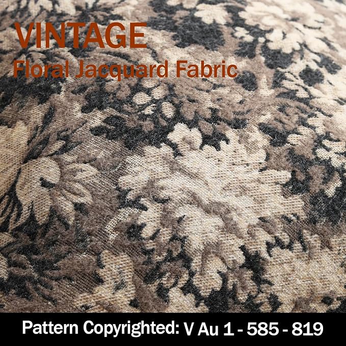 Pack of 2 Vintage Floral Pillow Covers 12x20 Boho Farmhouse Accents Chenille Rectangular Lumbar Decorative Throw Pillow Cases for Living Room Couch Bed Home Decor, Taupe