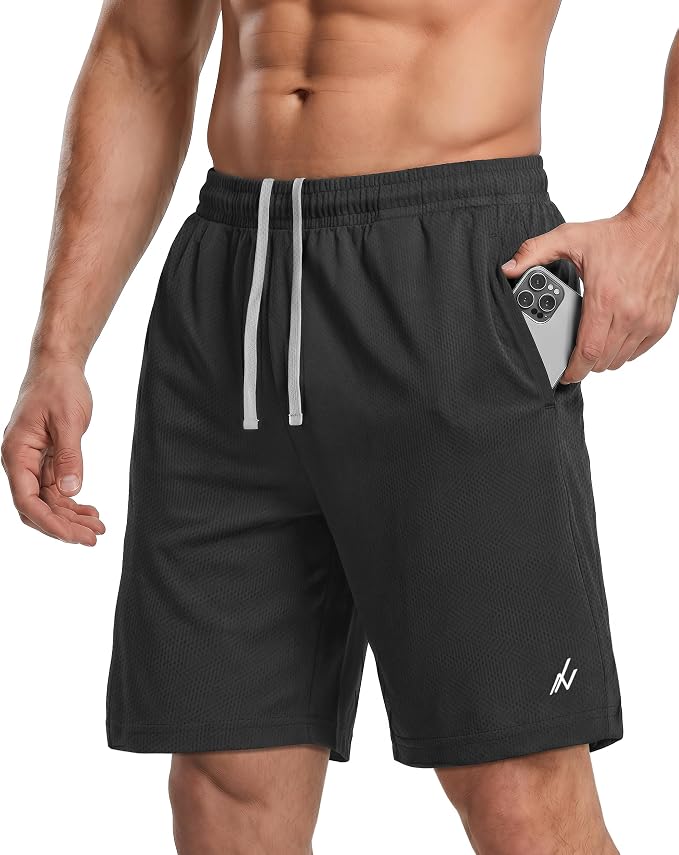 Quick Dry Knit Men's Athletic Shorts Loose-Fit Running Workout Gym Shorts