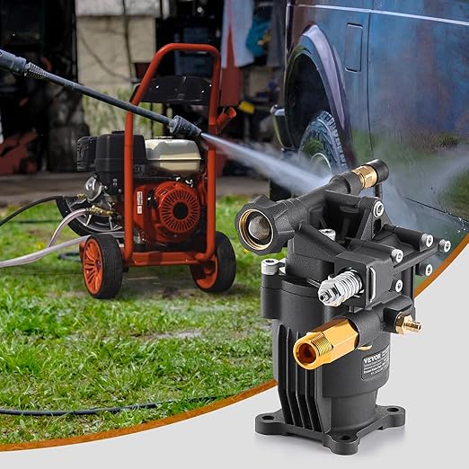 VEVOR Pressure Washer Pump, 3/4" Shaft Horizontal, 3500 PSI, 2.5GPM, Replacement Power Washer Pumps Kit with 5 Nozzles, Hardware and Siphon Tube, Compatible with Simpson, Honda, Troy-Bilt, Generac