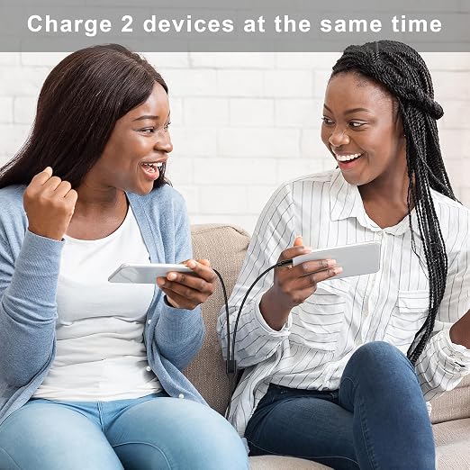 2 in 1 USB Type C Splitter Cable,USB C Male to 2 USB C Male Data Snyc and Charging Cord,USB C Multi Charging Cable for Cell Phones,Tablets and More(1.6FT/0.5M)