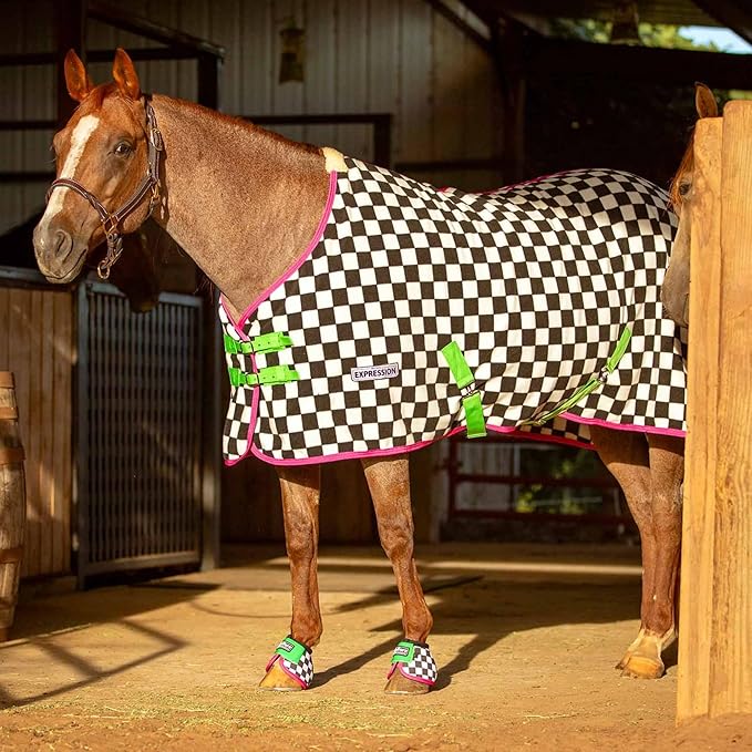 Jeffers Expression Fleece Cooler for Horses, Standard Neck, Skater Cowgirl 69"- Equine Towel Blanket, Moisture Absorbent, Light Weight, Best for Drying, Exercise, Bathing, Adjustable Belly Bands