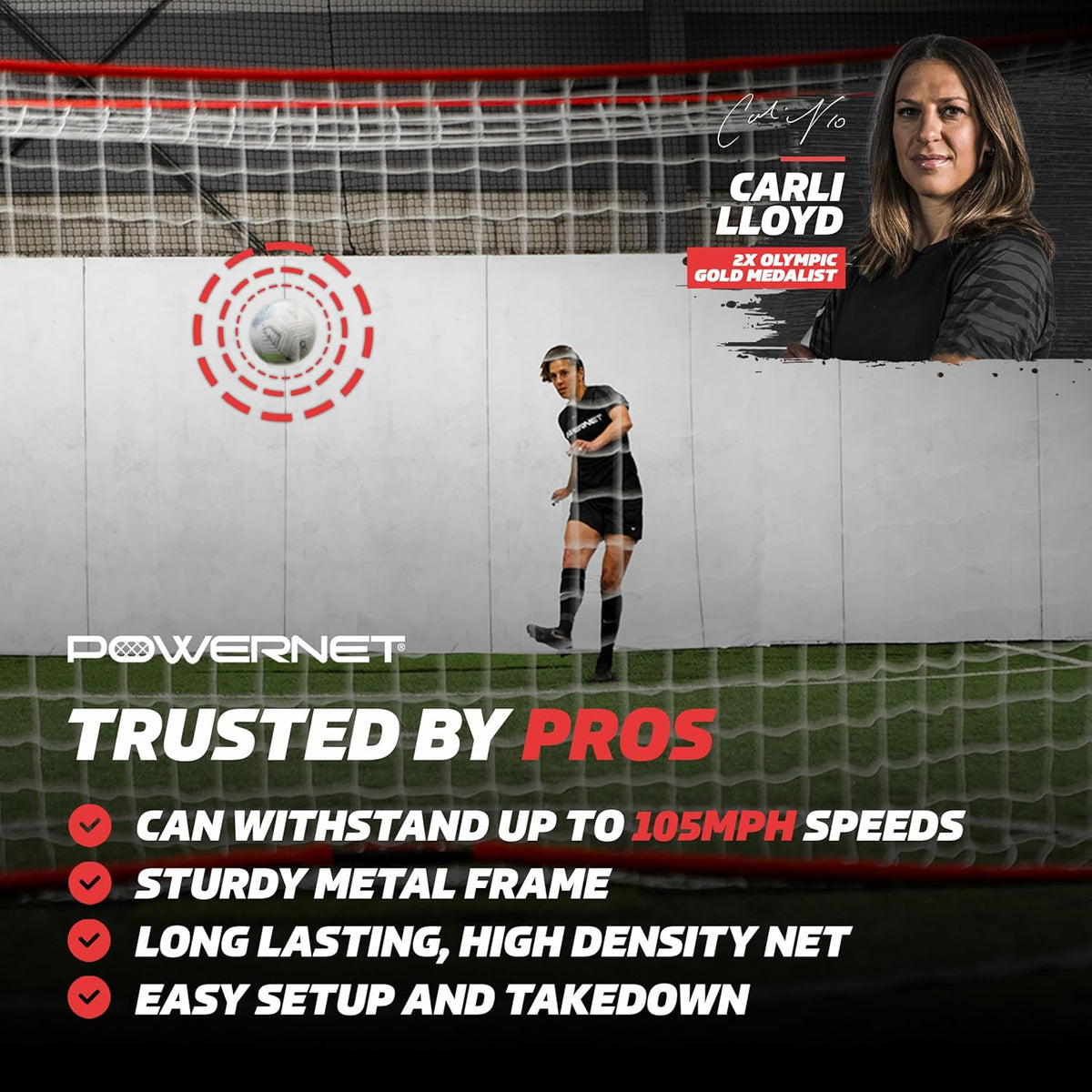 PowerNet Soccer Goal - Portable Backyard Soccer Net with Quick Setup | Multiple Sizes Available