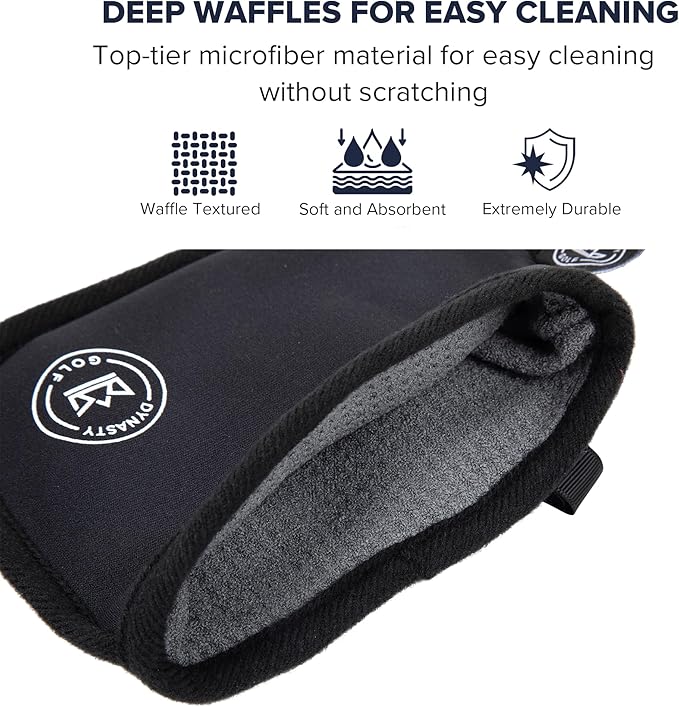 Golf Club Cleaner for Golf Bag - Golf Ball Cleaner Pouch - Waterproof Inside and Dry Outside - Golf Club Brush and Groove Cleaner in One - Golf Ball Washer - Golf Club Bag Accessories