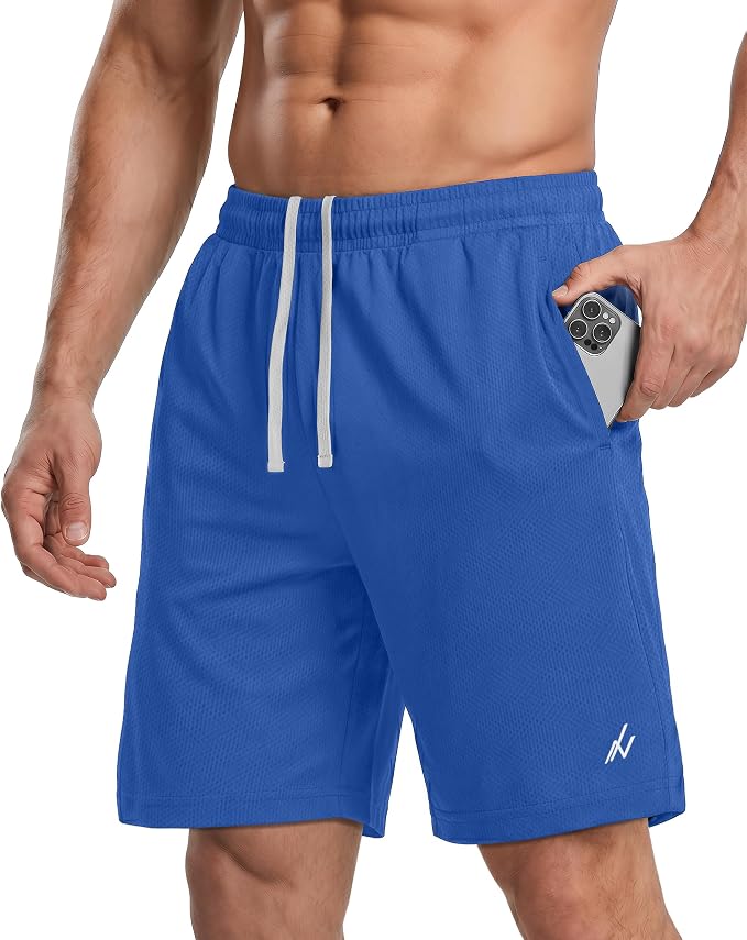 Quick Dry Knit Men's Athletic Shorts Loose-Fit Running Workout Gym Shorts