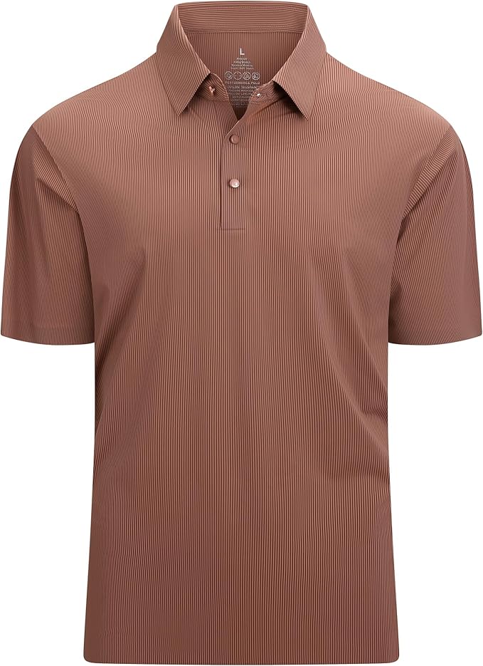 Esabel.C Golf Shirts for Men Dry Fit Performance Short Sleeve Print Moisture Wicking Collared Shirt