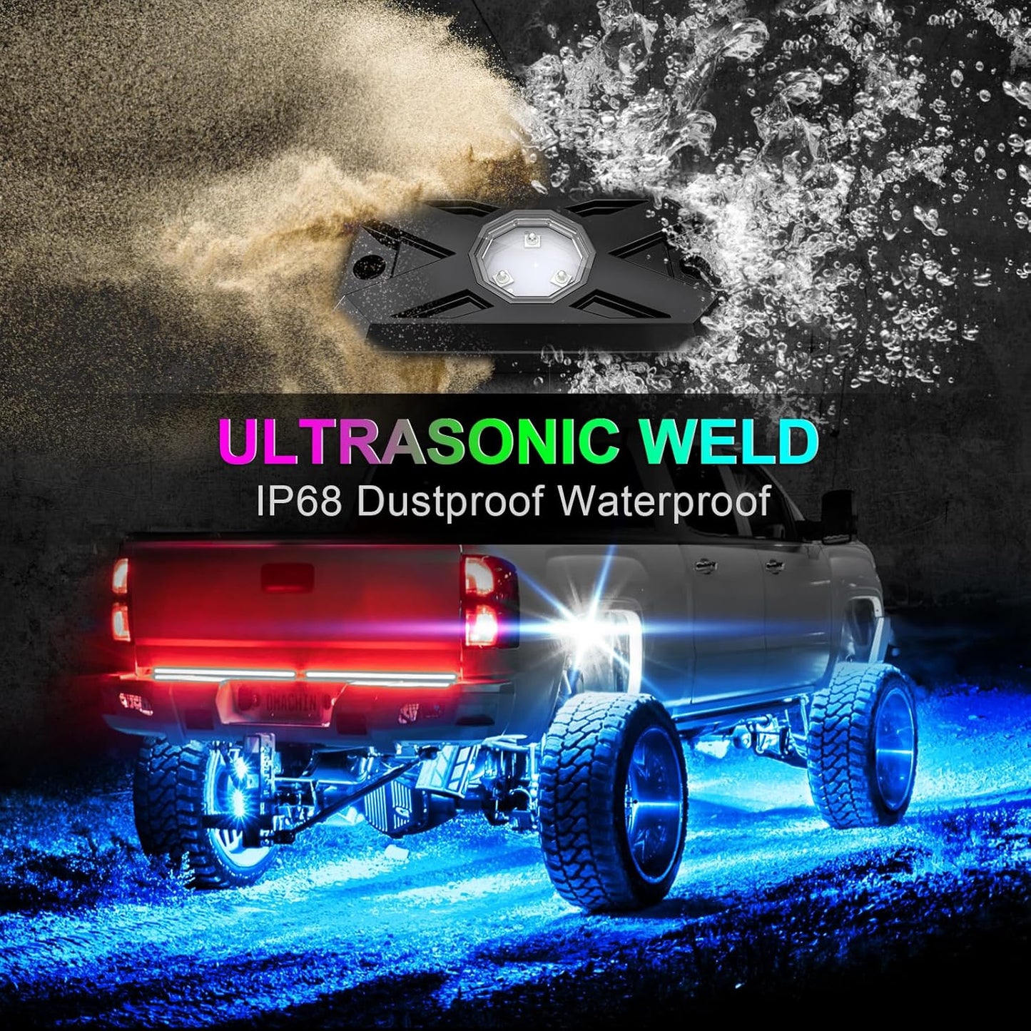 YiLaie 10 Pods LED Rock Lights for Trucks with APP/RF Remote Control, Flashing Music Mode, Upgraded Underglow Led Lights for Truck ATV UTV RZR SUV Golf Cart