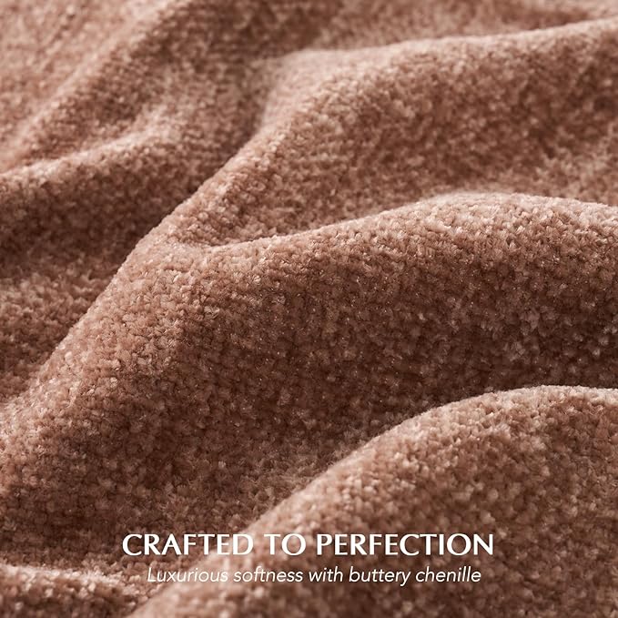 Chenille Knit Throw Blanket for Couch, 60"x80", Clay