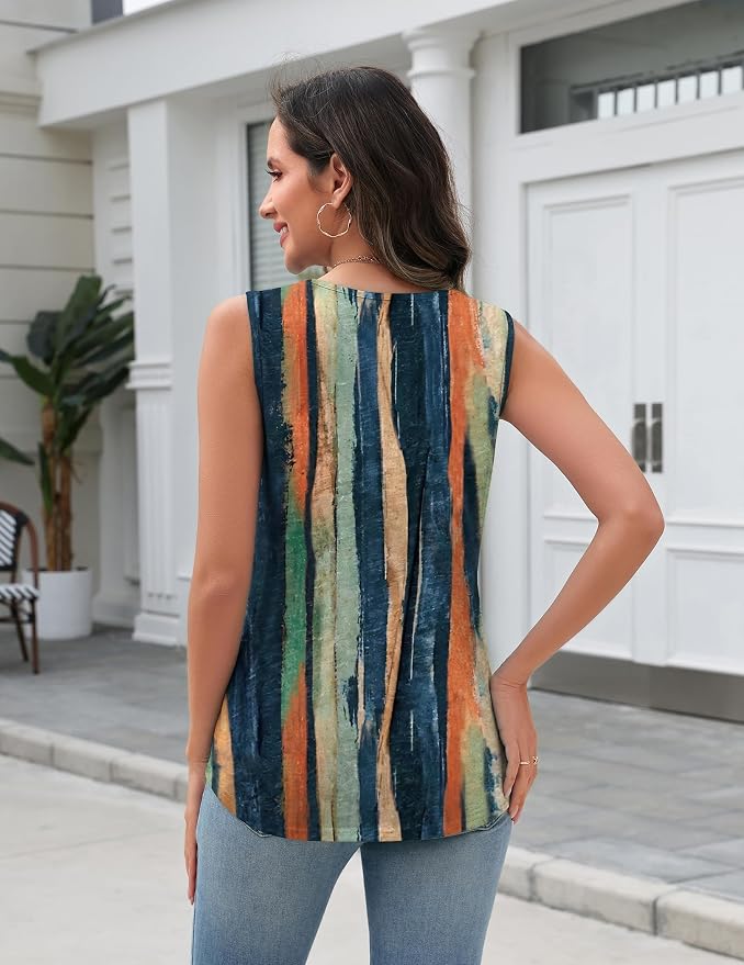 Zeagoo Tank Top for Women V Neck Loose Fit Sleeveless Summer Tops Business Casual Outfits Dressy Blouses Shirts