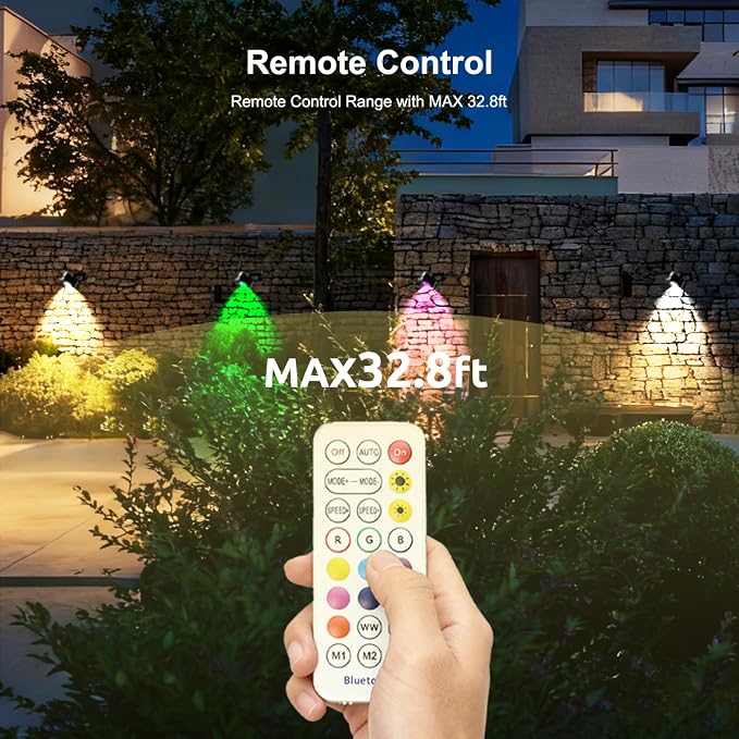 VTimes 8pcs Smart RGBW Landscape Lights IP65 Waterproof Outdoor SpotLights | Low Voltage Landscape Lighting, APP & Remote Control and Timing, Color Changing Outdoor for Yard, Garden, Lawn, Holiday Decor