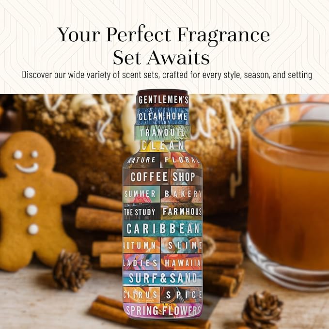 P&J Trading Bakery Set of 6 Fragrance Oils - Pumpkin Pie, Cupcake, Sugar Cookies, Coffee Cake, Snickerdoodle, Gingerbread Candle Scents, Soap Making, Diffuser Oils