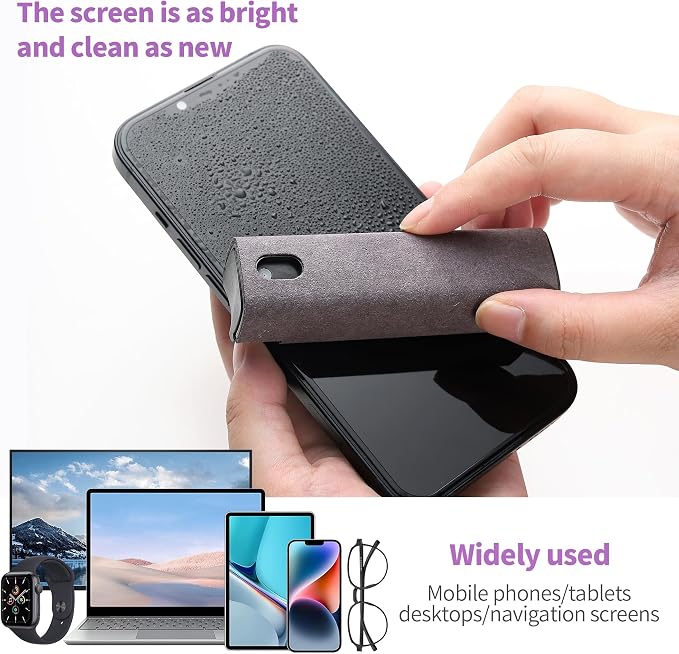 CUIUD Screen Cleaner Kit, Two in One Screen Cleaner Spray and Wipe, Touchscreen Mist Cleaner Spray Bottle for Phone/Laptop/Tablet/TV/Monitor/Car Screens(Grey)
