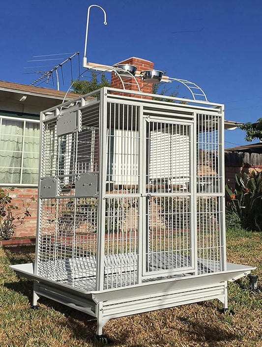 4 Size, XXX-Large 40" x 30" x 72"H Castle PlayTop Parrot Cage for Large Macaws Cockatoos African Grey Amazon