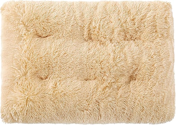 Dog Crate Mat, Dog Bed for Large Dogs, Comfy Fluffy Kennel Pad Anti-Slip for Dog beds & Furniture, Quilted Dog Bed for Pets for Medium/Small Dogs Cats (Color : Apricot, Size : 20x14.9)