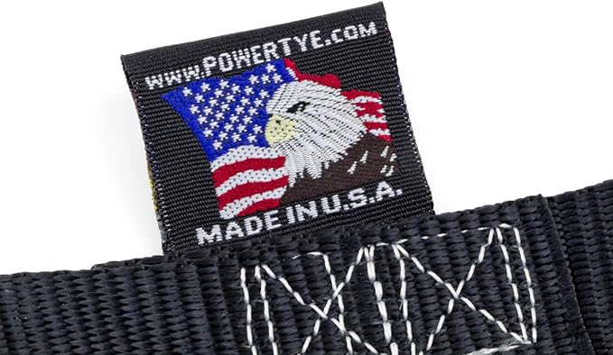 PowerTye 1 inch x 15ft Rubber Handle Silver Ratchet Straps with 4 inch S-Hooks & Storage Bag - 500 lb. W.L.L., Ideal for Motorcycles, Truck Beds, Trailers & Cargo, Made in USA - Black (4-Pack)