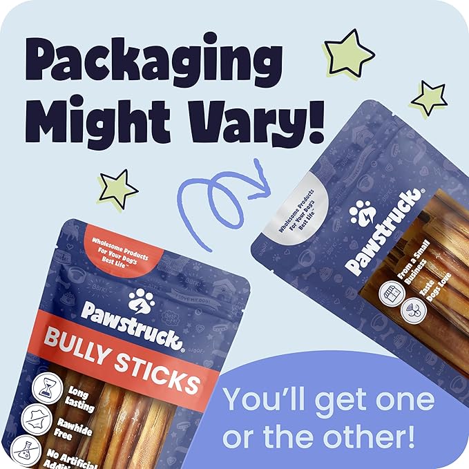 Pawstruck Natural 9” Braided Bully Sticks for Dogs - Tough, Long-Lasting, Rawhide-Free, Low Odor, Healthy Single Ingredient Chew Treat for Aggressive Chewers - 25 Count - Packaging May Vary