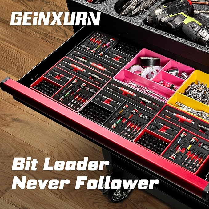 42Pcs Impact Screwdriver Set,Impact Screwdriver Bit Set Phillips/Hex/Torx/Square/Slotted Insert Power Bit Tips,Impact Nut Driver, Bit Holder and Screwdriver Handle with Black Storage Box Case