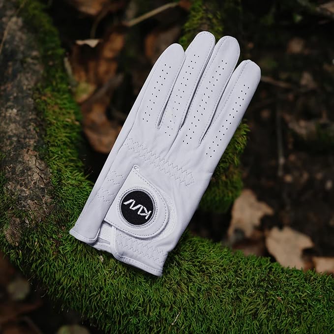 KVV Cabretta Leather Golf Gloves for Men, Mens Golf Gloves Worn on Left Hand, Premium Grip, Exceptional Comfort