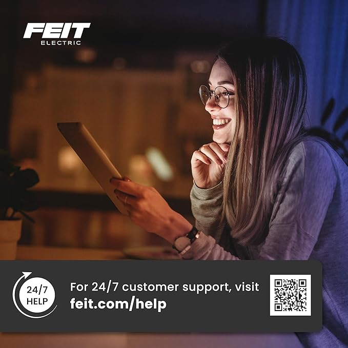 Feit Electric 10FT Smart Chasing LED Strip Light, RGB Color-Changing + Tunable White, Wi-Fi App & Remote Control, Alexa & Google Home, Linkable, Cuttable, Indoor/Outdoor, TAPE10/CHASE/AG