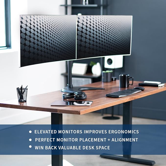 VIVO Dual LED LCD Monitor Free-Standing Desk Stand