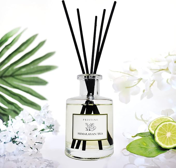 PRISTINE Himalayan Tea/Inspired by Westin Hotel Reed Diffuser for Home | Fresh Bergamot/White Tea Room Fragrance Reed Diffusers, Oil & Room Diffusers with Reed | Home Fragrance Scent Diffuser