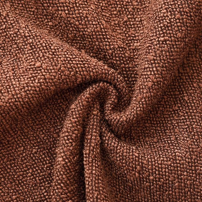 Foindtower Pack of 2, Decorative Textured Boucle Throw Pillow Covers Modern Accent Solid Pillow Cases Cozy Soft Couch Cushion Case for Chair Sofa Bedroom Living Room Home Decor 22x22 Inch Red Taupe