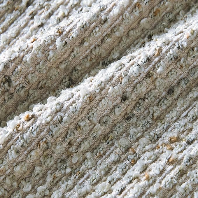 Allorry Throw Pillow Covers 18x18 Soft Wool Cushion Decorative Cream Gray | Cozy Soft Touch,Neutral Textured Boho Cushion Covers Set of 2,for Modern Farmhouse Sofa Bedroom Living Room Decor