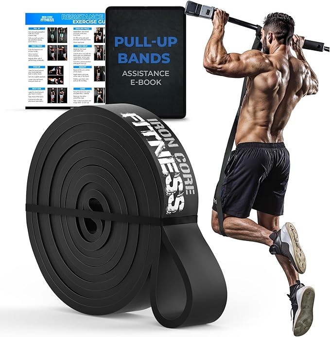 Pull Up Assistance Resistance Bands - Long Loop Power Bands for Men and Women - Strength Power Flexibility Training at Home & Gym - Ebooks & Workout Chart Included by Iron Core Fitness