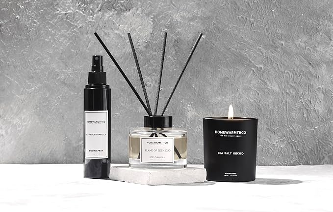 Reed Diffuser Set - Oud & Citrus 5.63 fl oz (160ml) Scented Diffuser with Sticks Luxury Fragrance for Home, Office & Bathroom Shelf Decor.