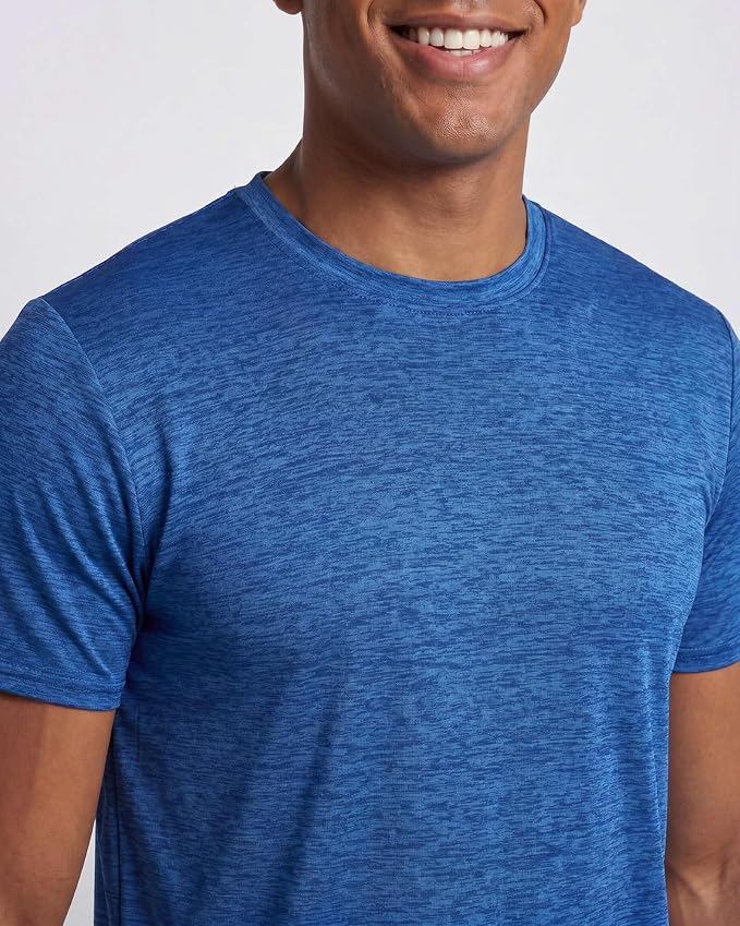 5 Pack Men's Dry Fit Short Sleeve T-Shirt Gym Workout Athletic Running Tee | Cooling, Moisture-Wicking, Crew Neck, Quick-Dry, Breathable, Active, Exercise, Fitness, Basketball, Cycling, Hiking, Tennis
