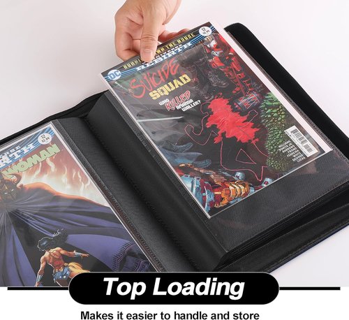 D DACCKIT Comic Binder - Durable Storage Album for 24 Comics | Classic Orange with Sleeves