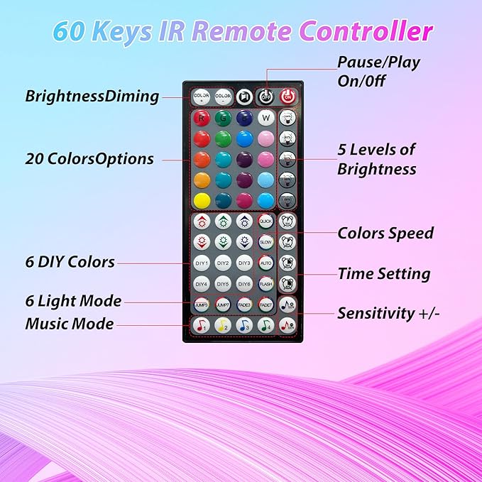 Led Lights for Bedroom 200FT Music Sync Color Changing Led Strip Lights with Remote and App Control, RGB Led Light Strip DIY Design Led Lights for Room, Christmas Decor, Gaming Accessories (2*100FT)