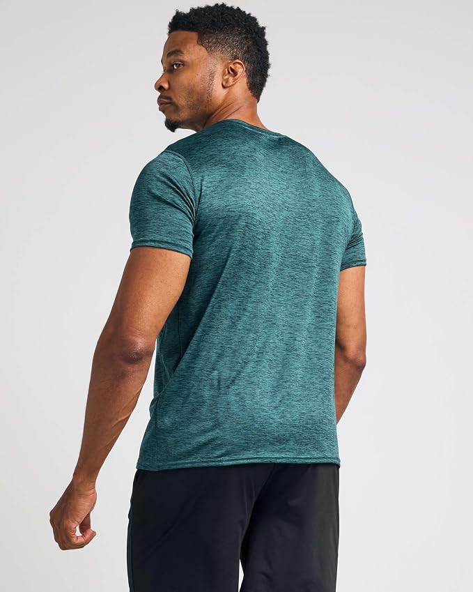5 Pack Men's Dry Fit V Neck Gym Workout T Shirts Athletic Moisture Wicking | Cooling, Quick Dry, Breathable, Short Sleeve, Exercise, Cycling, Sports, Outdoor, Fitness, Golf, Crossfit, Hiking, Tennis