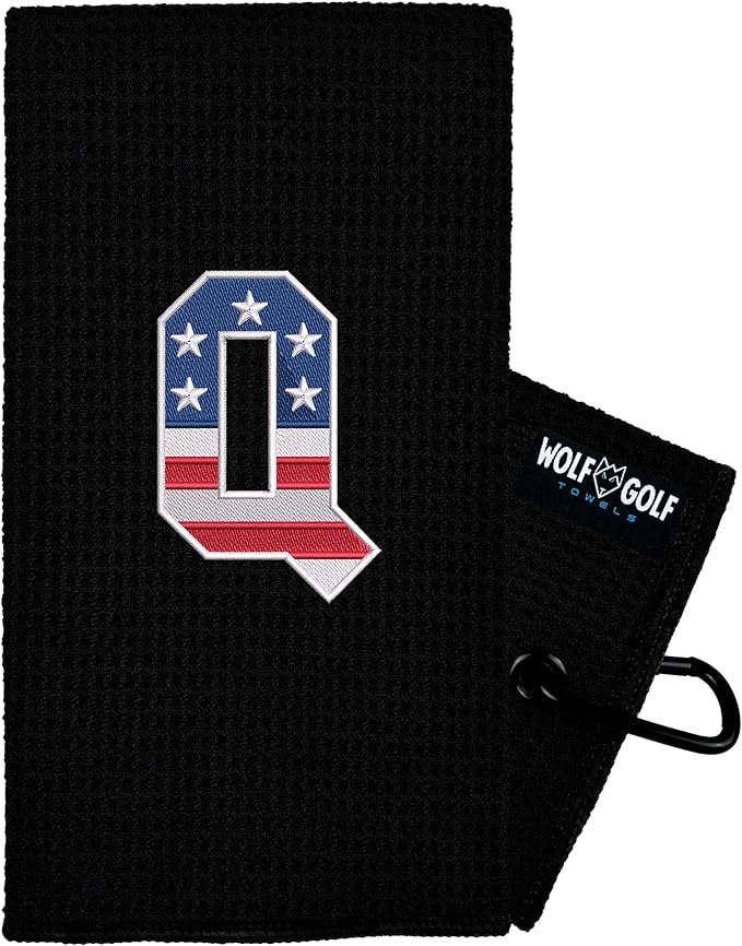 Wolf Golf Towels USA Monogrammed Personalized Golf Towel | Custom Golf Towels for Golf Bags for Men or Women