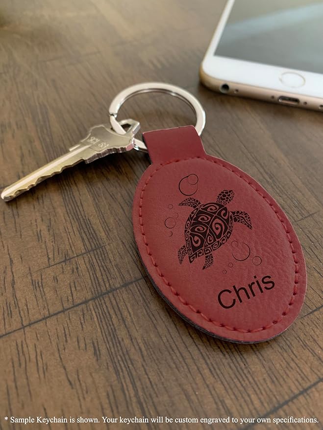 LaserGram Oval Keychain, Disc Golf, Personalized Engraving Included
