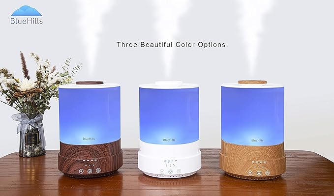BlueHills Premium Set of Two Large 2500 ML and 4000 ML XL Essential Oil Diffusers Humidifier Combo for Large Room Home with Décor LED Lights Great Gift – Value Pack of White