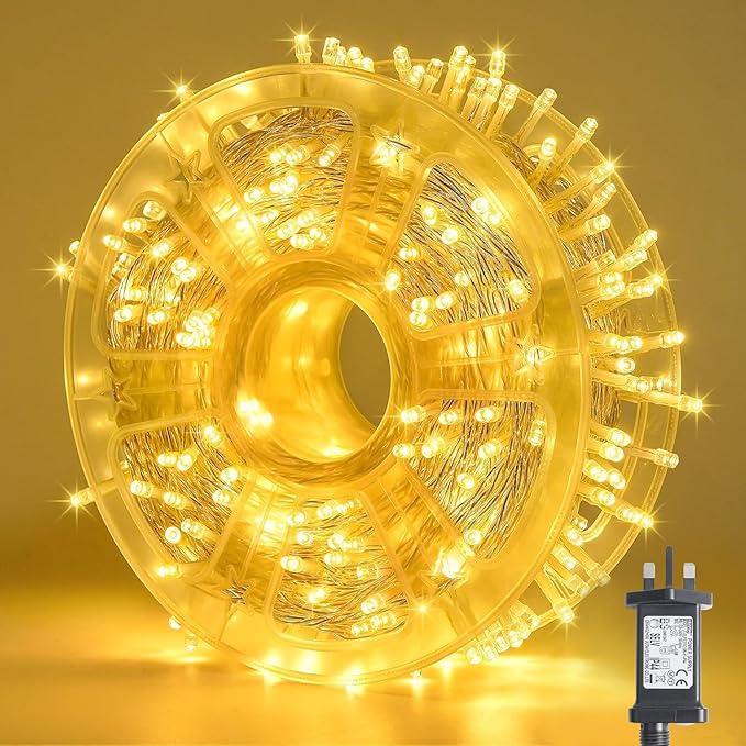 JMEXSUSS 400 LED Christmas Lights Indoor Outdoor, 132 ft Warm White String Lights Plug in with Remote, 8 Modes Twinkle Christmas Tree Lights for Bedroom Outside Patio Home Party Xmas Holiday Decor