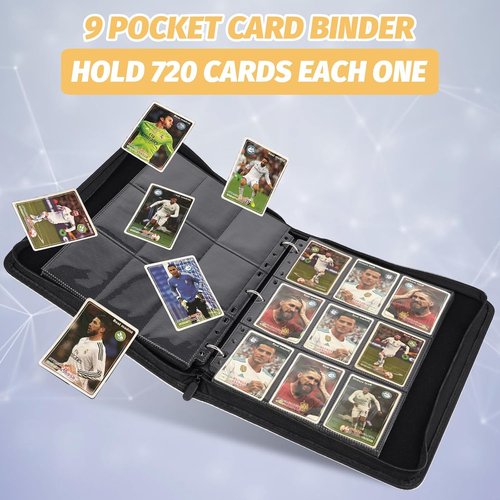 GERMUN 9 Pocket Card Binder - Premium Zip Trading Card Album for MTG, TCG & Sports Cards | 720 Double-Sided Pockets in White