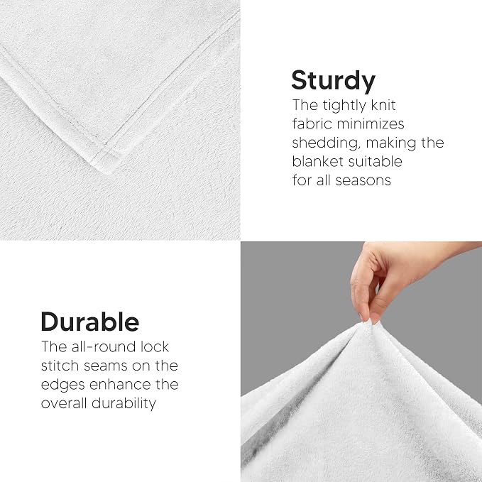 Utopia Bedding Ultra Soft Fleece Bed Blanket Twin Size White (60x80 Inches) | Microfiber Plush Warm Lightweight Breathable Cozy Blanket Anti-Static, All Season Use, Gift for Women and Men