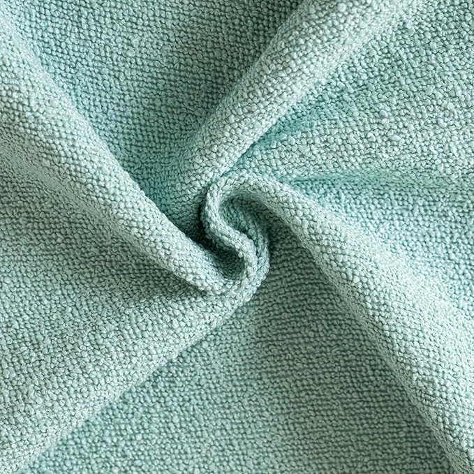 Foindtower Pack of 2 Textured Boucle Throw Pillow Covers Accent Solid Pillow Cases Cozy Soft Decorative Couch Cushion Case for Couch Chair Sofa Bedroom Living Room Home Decor 18x18 Inch Aqua Blue