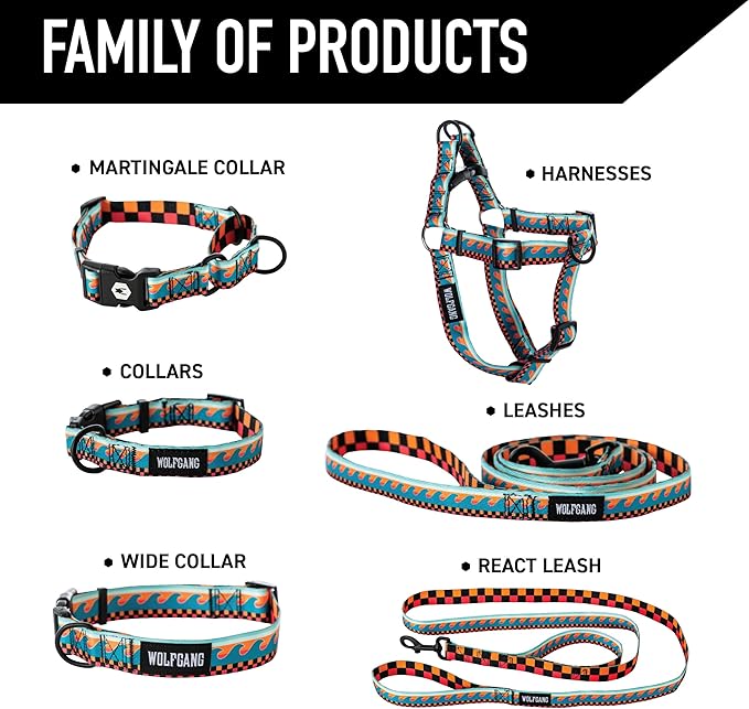 Wolfgang Heavy Duty Adjustable Dog Harness, Pull-Tested for Walking & Training, BuenaOnda Print, Small