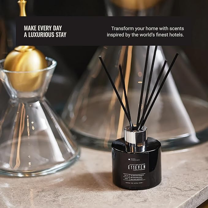 Black Velvet Reed Diffuser Set, Luxury Hotel Inspired Home Diffuser with Hints of Zesty Citrus, Juicy Black Fig, and Floral Rose, Lasting 4 Month Longevity, 100mL