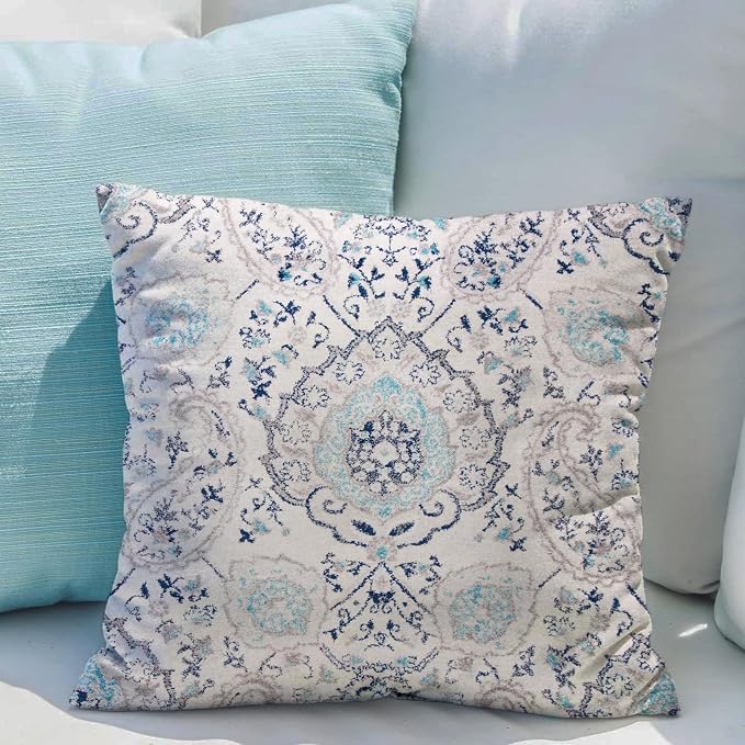 Snycler Boho Throw Pillow Covers 26x26 inch Set of 2 Terracotta Rust Blue Colored Throw Pillows Double Sided Boho Home Soft Decor for Bedroom Living Room Couch & Sofa (No Inserts)