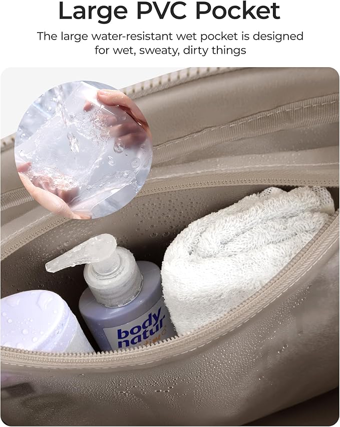 BAGSMART Duffle Bag for Travel, Gym Bag for Women, Weekender Carry on Bag | PVC Wet Pocket, Airline Approved Personal Carry-on Size, Fits Under-seat, One Bag for Gym, Travel, Hospital, Overnight