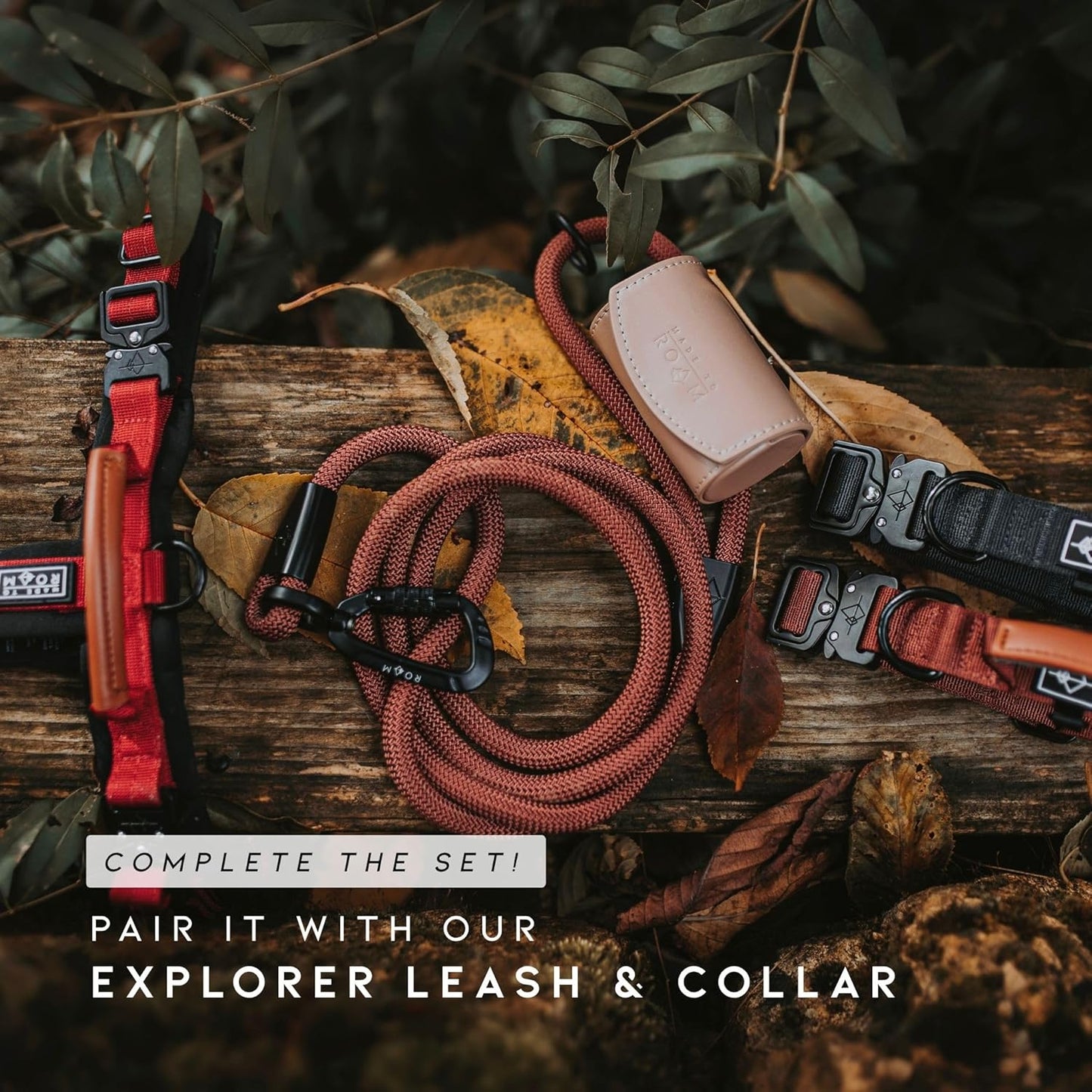 MADE TO ROAM Premium Explorer Harness - Y-Shaped Dog Harness with Adjustable Durable Nylon, Soft Padding, Metal Buckles and Leather Handle for Small, Medium, Large Dogs (Florida Seaside, Size 3)