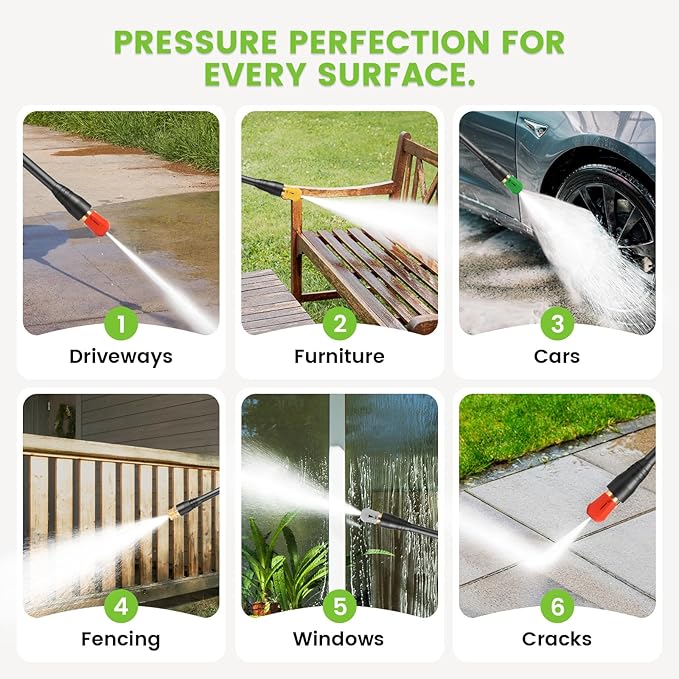 Pressure Washer 5000PSI Power Washers Powered with 33ft Pressure Hose, 4 Nozzle and Foam Cannon, powerwashers for Home, Cars, Fences, Patio, Dark Blue