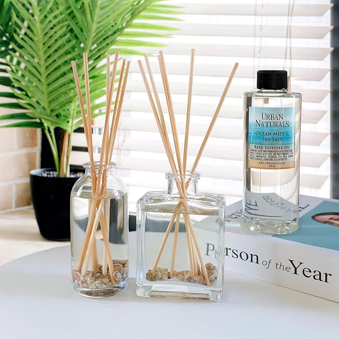 Urban Naturals Lavender Vanilla Reed Diffuser Set | Room Scent Infuser with Real Lavender & Natural Flowers | Soothing Scent Makes a Great Housewarming Gift | Great Idea