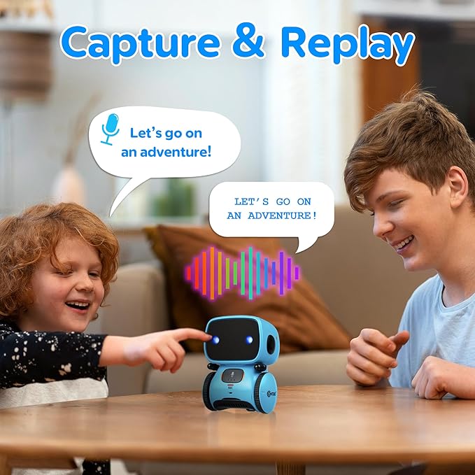 Contixo R1 Kids Robot Toy, Blue Interactive Smart Robots with Voice Control Talking Dancing Learning Touch Sensor Compact Educational Portable Toy for Boys Girls Toddlers 3-8 Years Old Birthday Gifts