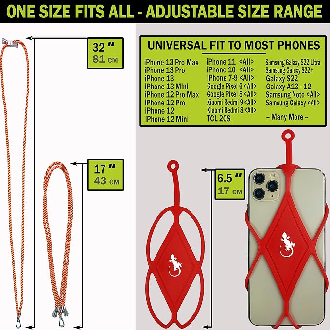 Gecko Travel Tech Cell Phone Lanyard Phone lanyards for Around The Neck Neck Lanyard Phone Crossbody