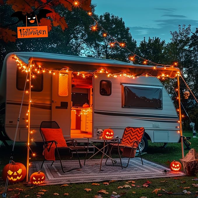 JMEXSUSS 400 LED Orange Lights for Halloween Decor, 132ft Orange String Lights Plug in with Remote, Halloween Light for Fall Room Garden Patio Party Haunted House Indoor Outdoor Decorations