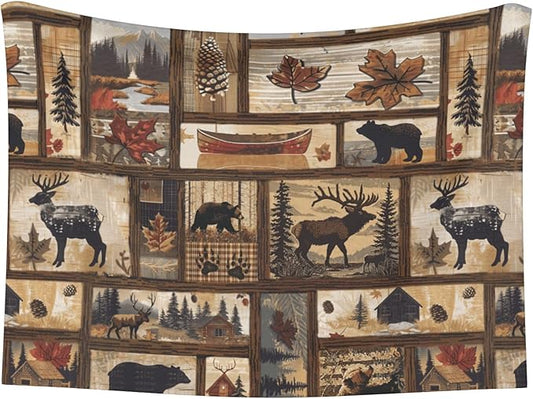 Cabin Blanket for Dog Cat - Rustic Dog Blankets 30x20 Buffalo Plaid Puppy Throw Blanket for Couch Sofa Bed